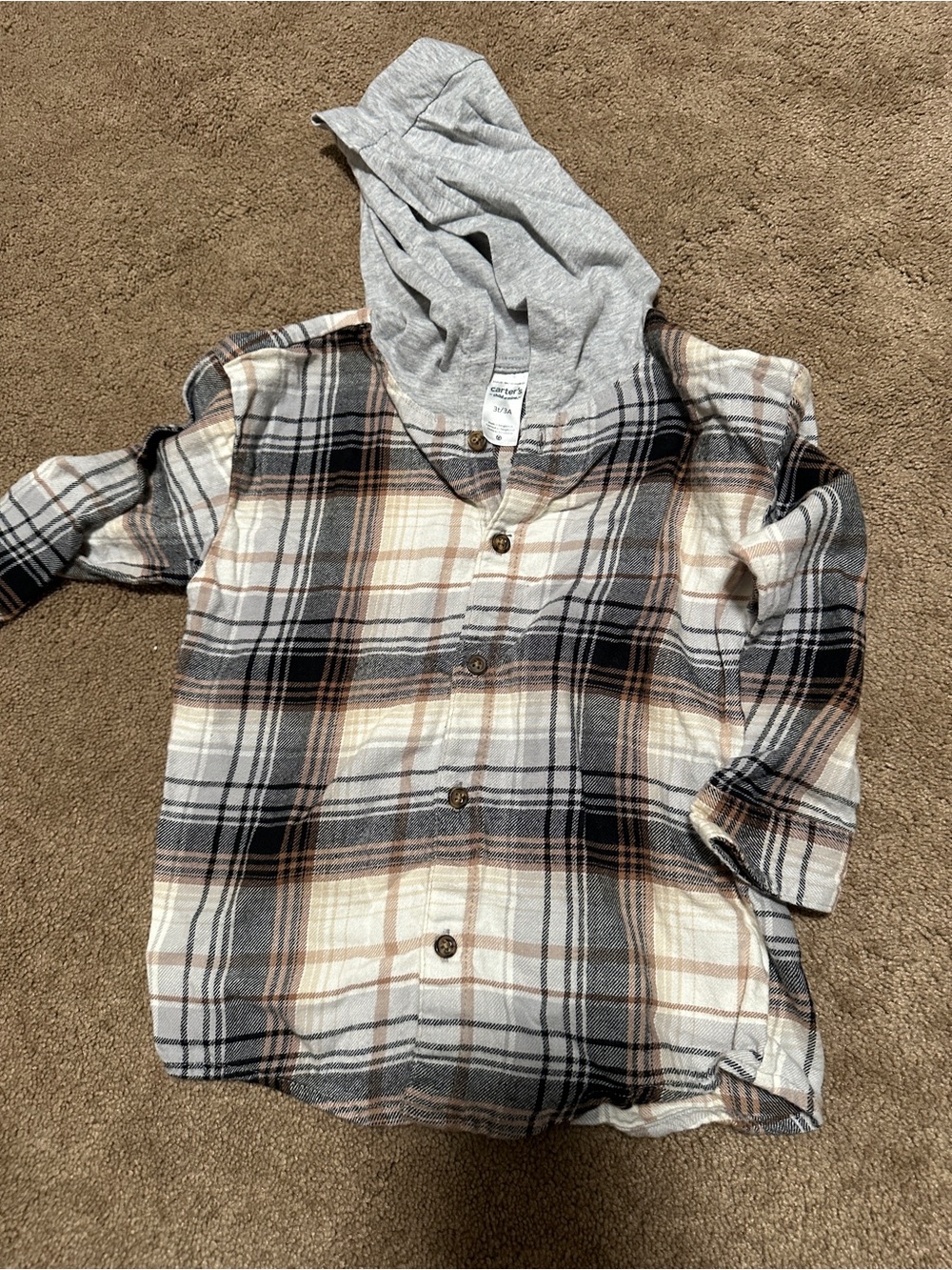 3T Plaid Hooded Button Ups (total of 3)